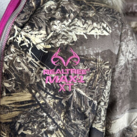 Realtree Camo Max-1 XT Full Zip Jacket Removable Faux Fur Trim Hood Size Large - Picture 9 of 10